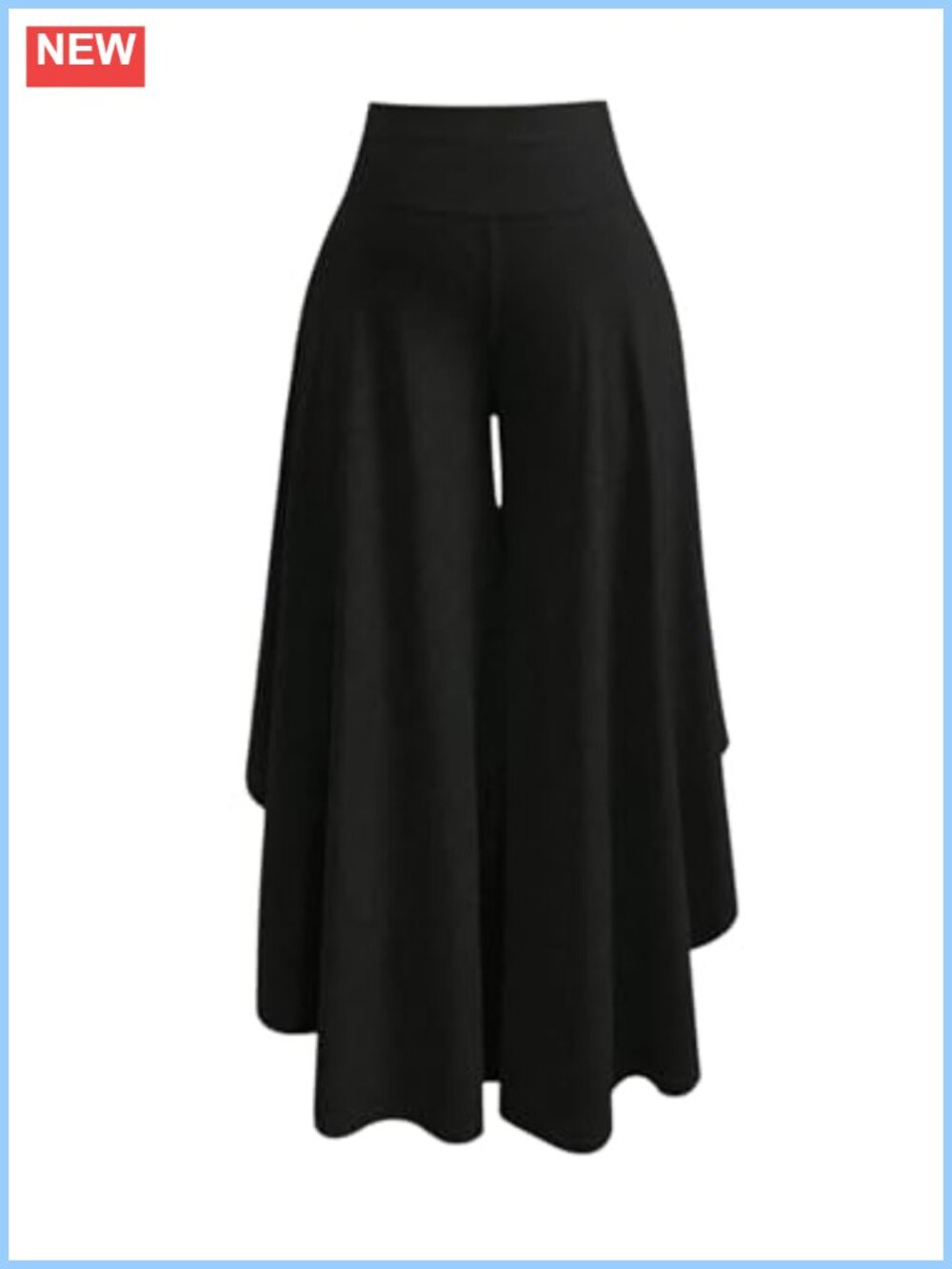 Plus Size Flowy Wide Leg Palazzo Pants Elastic High Waist with Pockets